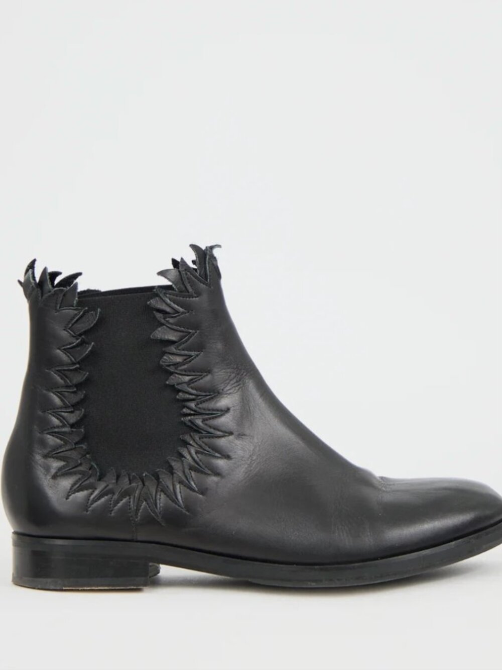 Alaia Paris Italy Flame Black Leather Chelsea Booties Boots Pull On MRSP 1350 7